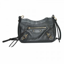 BALENCIAGA black grained leather Sling bag