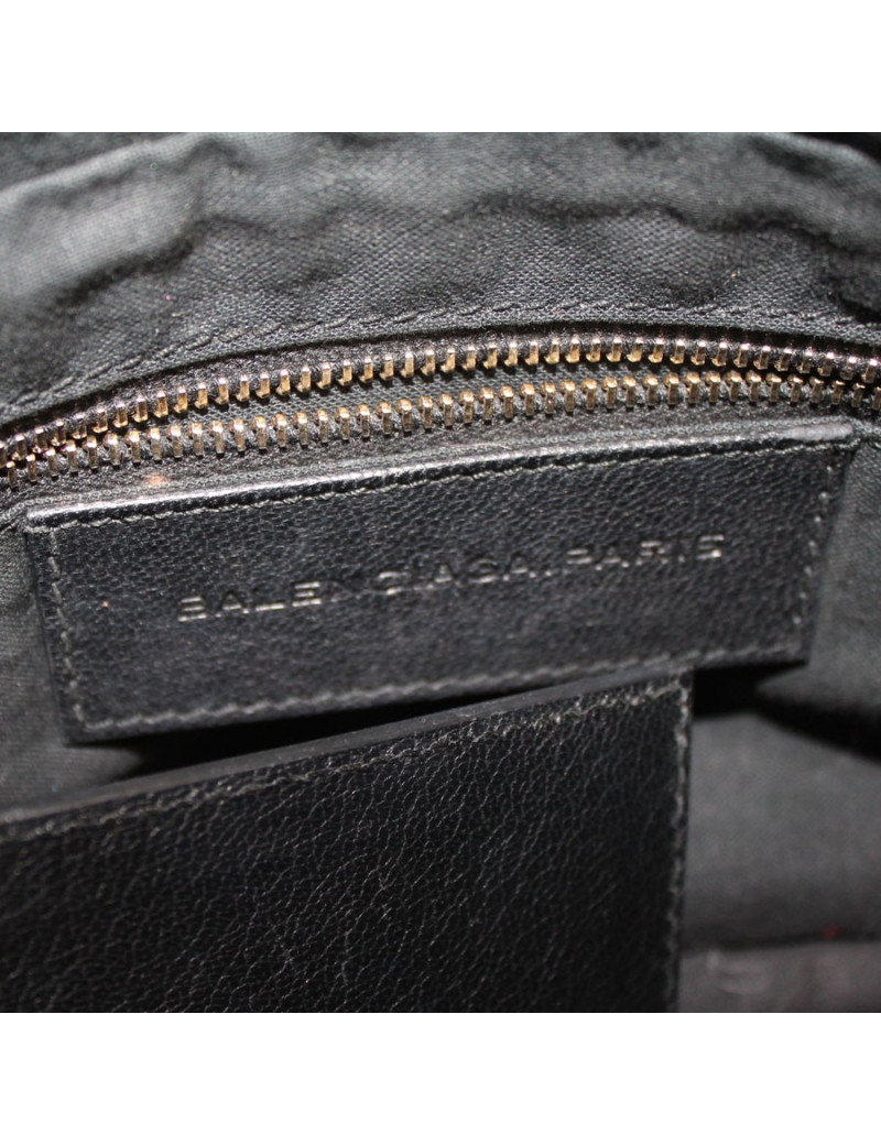 Sac bandoulière BALENCIAGA cuir grainé noir