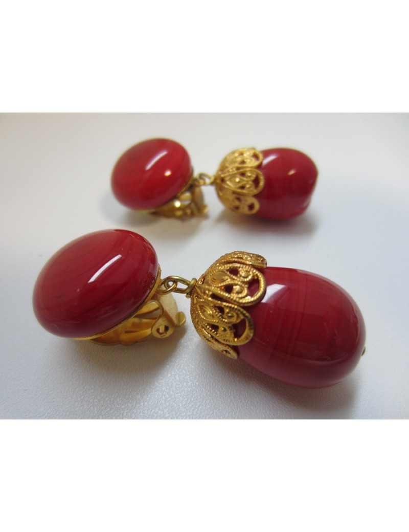 Clips pâte de verre MARGUERITE DE VALOIS