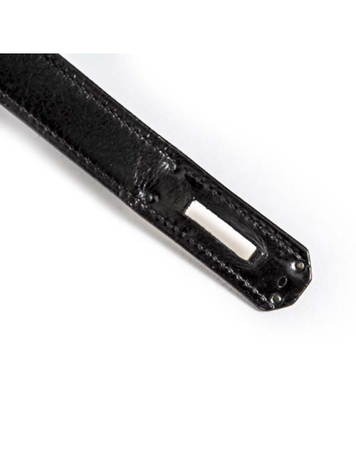 Kelly 35 en cuir box noir Vintage