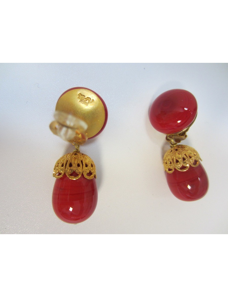 Clips pâte de verre MARGUERITE DE VALOIS