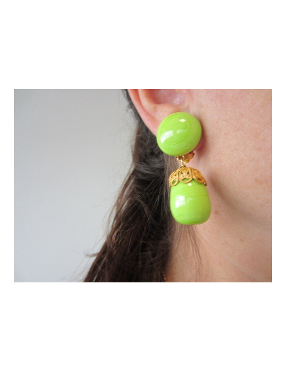 Clips pâte de verre MARGUERITE DE VALOIS