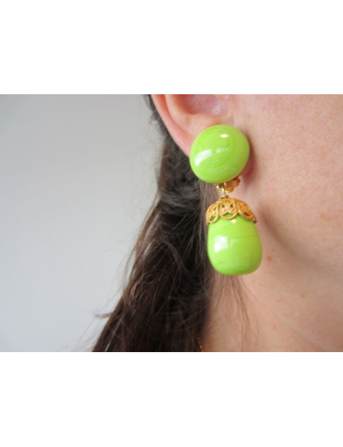 Clips pâte de verre MARGUERITE DE VALOIS