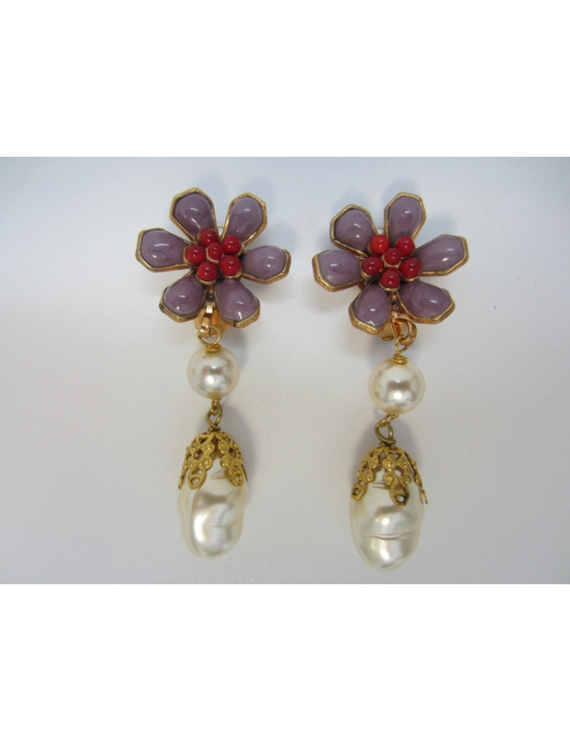 Clips couture en pâte de verre MARGUERITE DE VALOIS