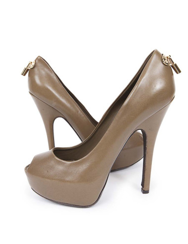 Escarpins LOUIS VUITTON T39 cuir kaki 2