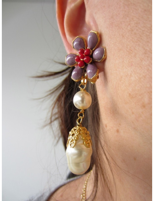 Clips couture en pâte de verre MARGUERITE DE VALOIS