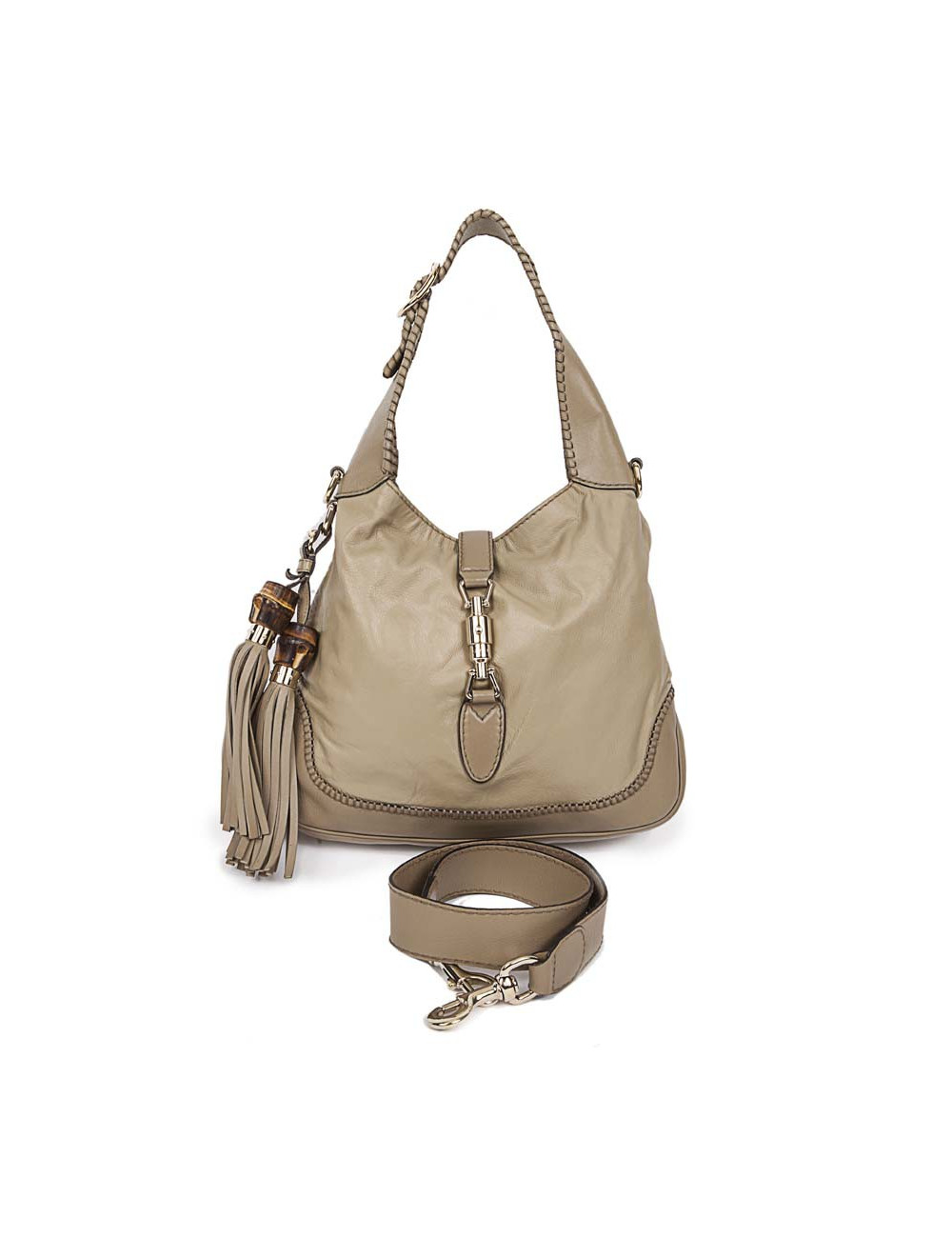 Smooth leather GUCCI bag beige