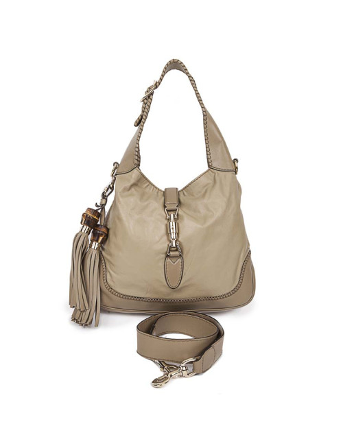 Smooth leather GUCCI bag beige