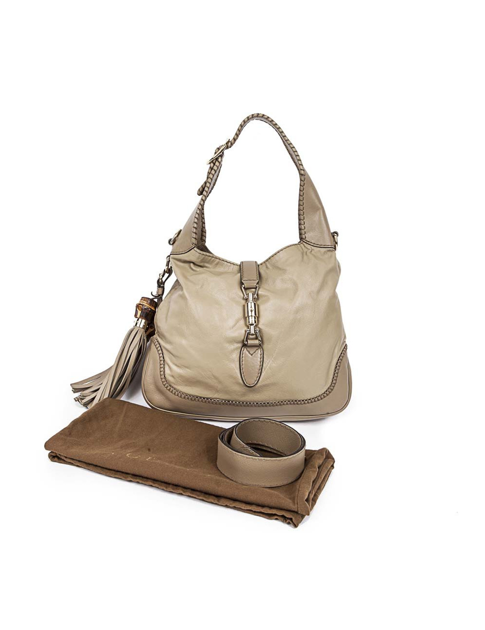 Smooth leather GUCCI bag beige