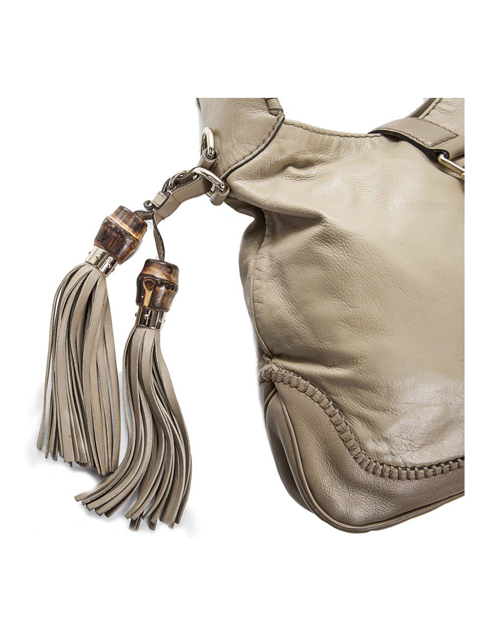 Smooth leather GUCCI bag beige