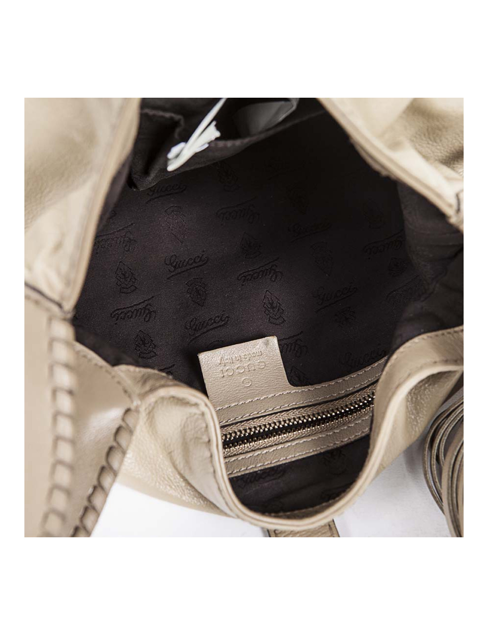 Smooth leather GUCCI bag beige