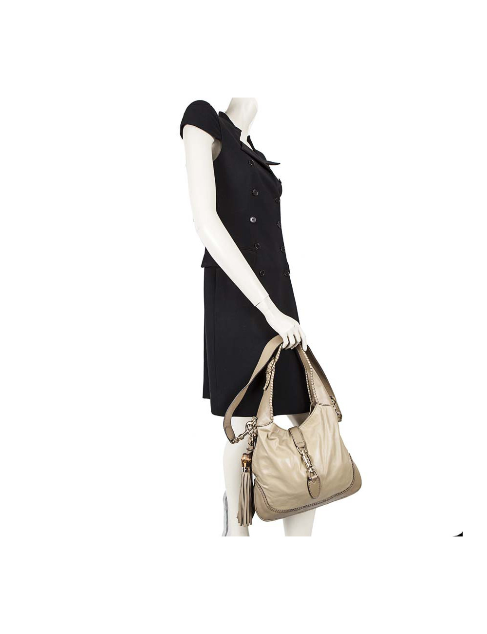 Smooth leather GUCCI bag beige