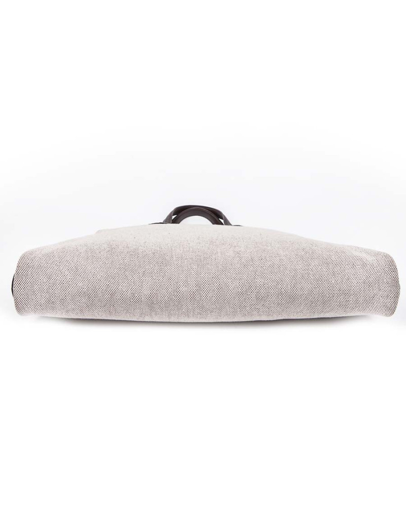 Sac HERMES toile H et cuir marron