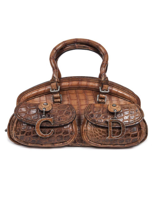 Sac DIOR en crocodile tabac