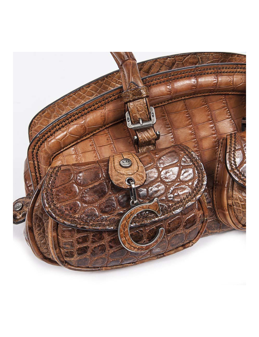 Sac DIOR en crocodile tabac