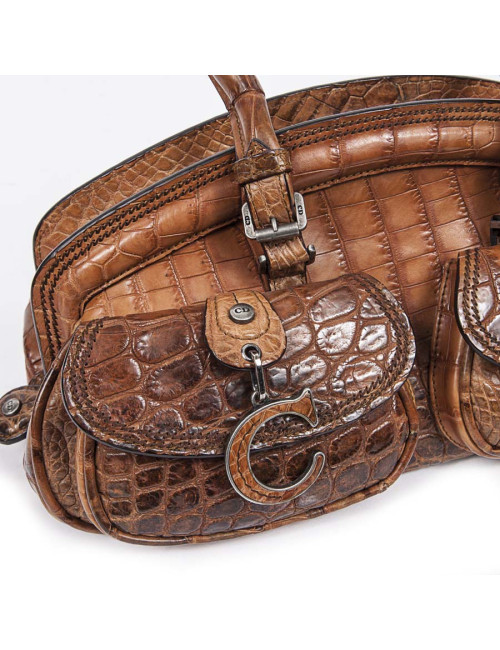 Sac DIOR en crocodile tabac