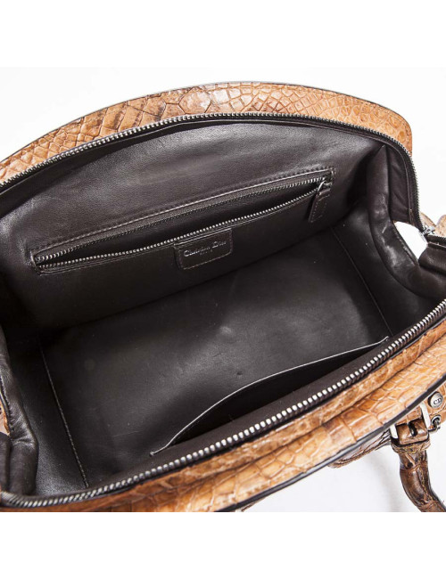 Sac DIOR en crocodile tabac
