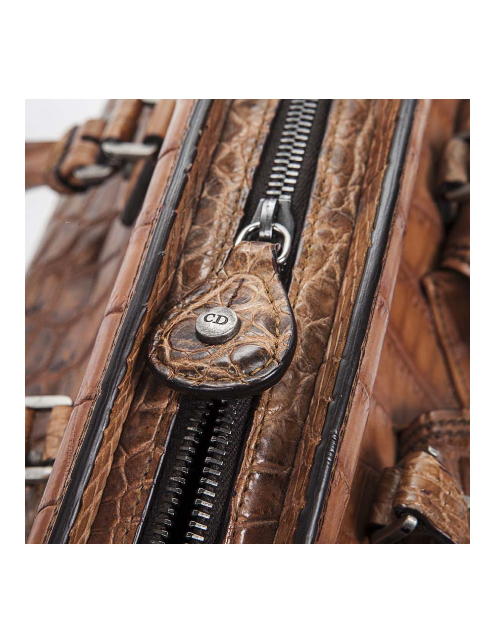 Sac DIOR en crocodile tabac