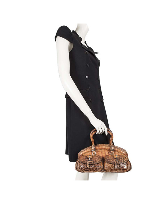 Sac DIOR en crocodile tabac