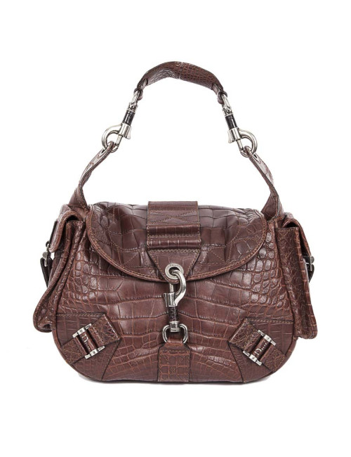 Sac besace DIOR en crocodile mat tabac