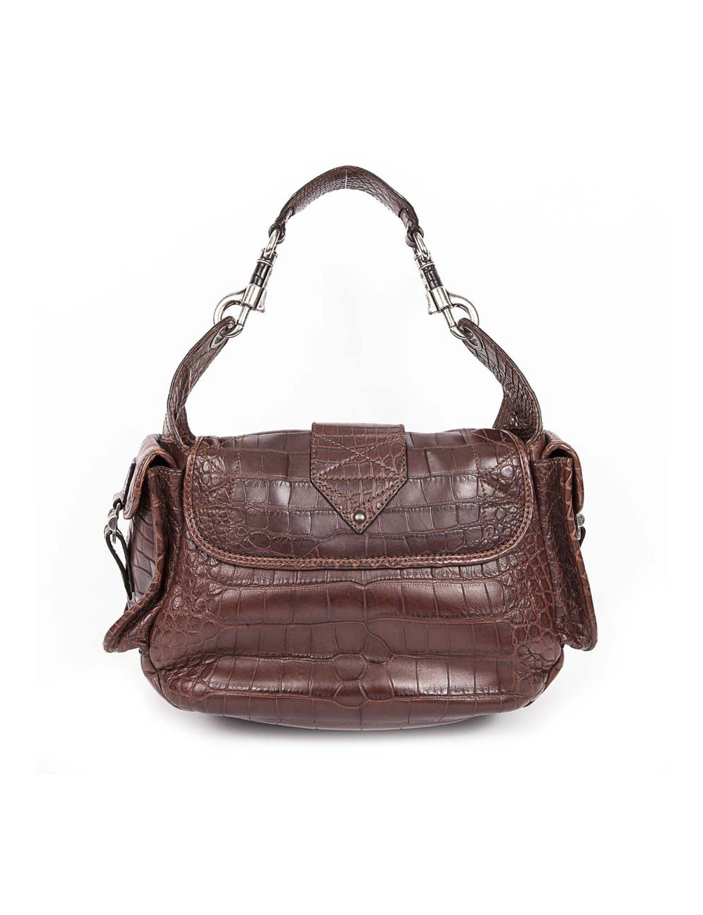 Sac besace DIOR en crocodile mat tabac