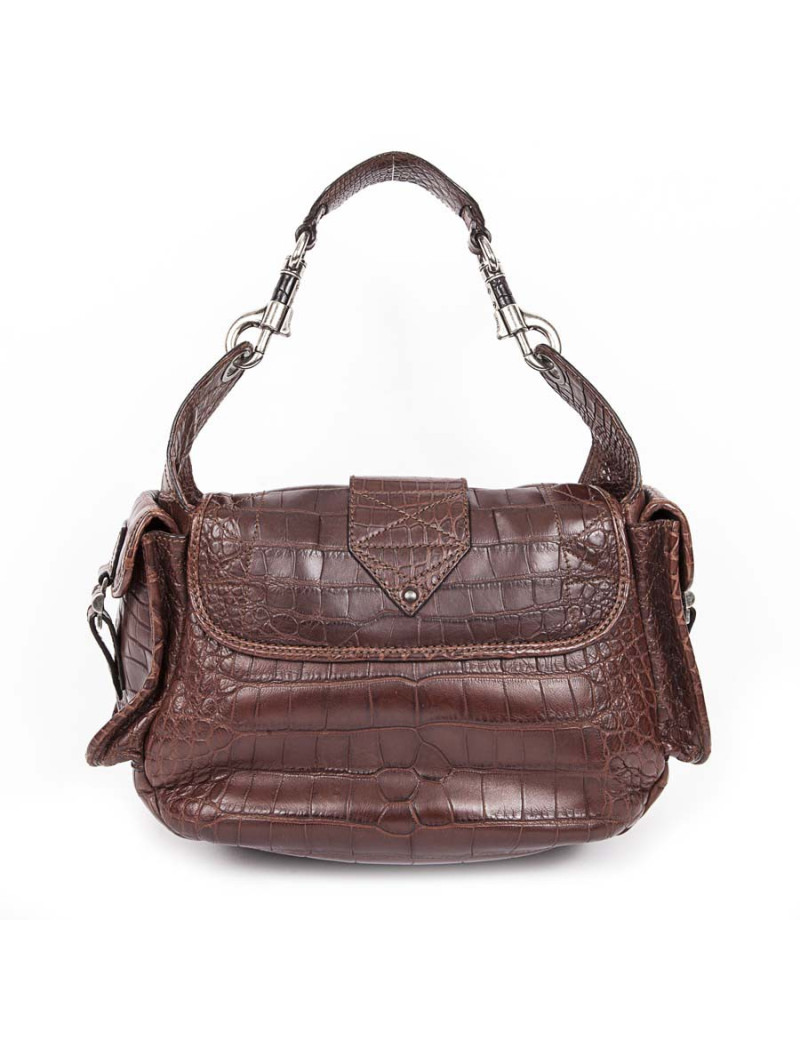 Sac besace DIOR en crocodile mat tabac