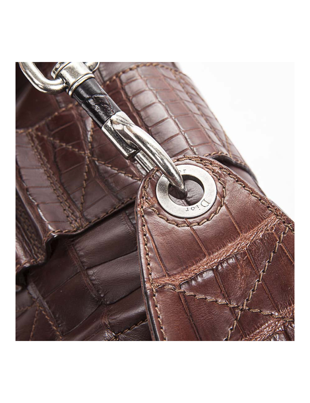 DIOR wallet in matte tobacco crocodile bag