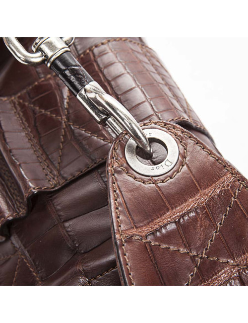 Sac besace DIOR en crocodile mat tabac