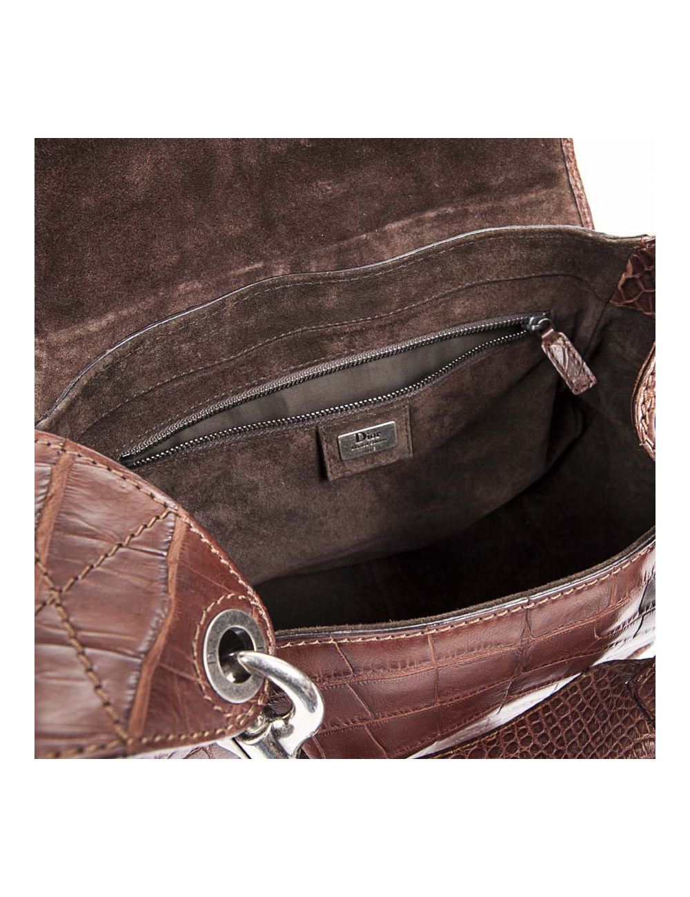 Sac besace DIOR en crocodile mat tabac