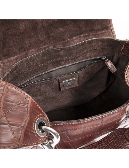 DIOR wallet in matte tobacco crocodile bag