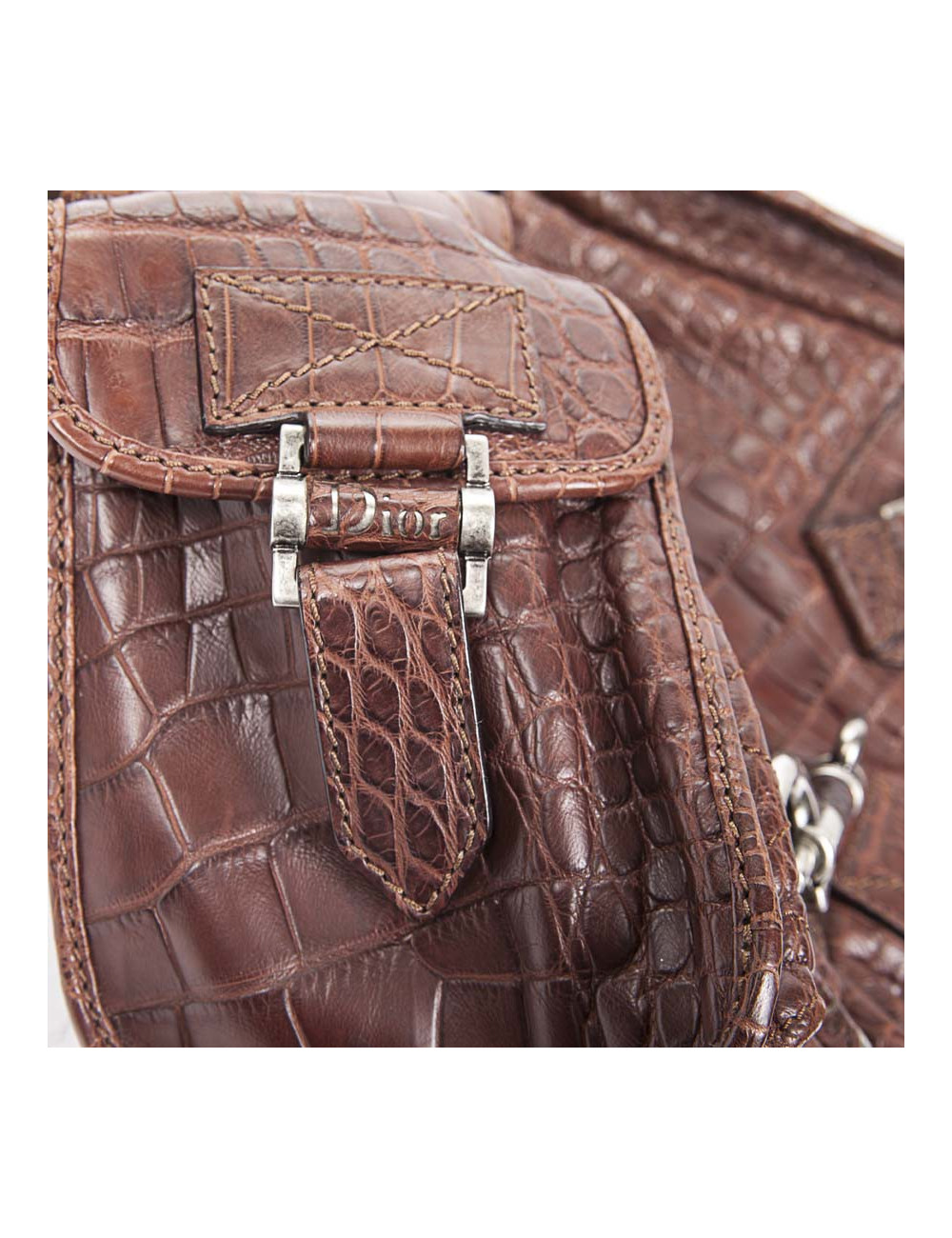 DIOR wallet in matte tobacco crocodile bag