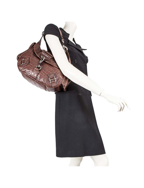 DIOR wallet in matte tobacco crocodile bag