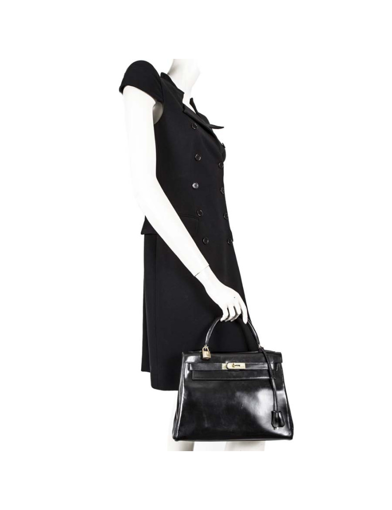 Sac HERMES Kelly 28 box noir