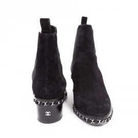 Boots CHANEL Black Suede T37