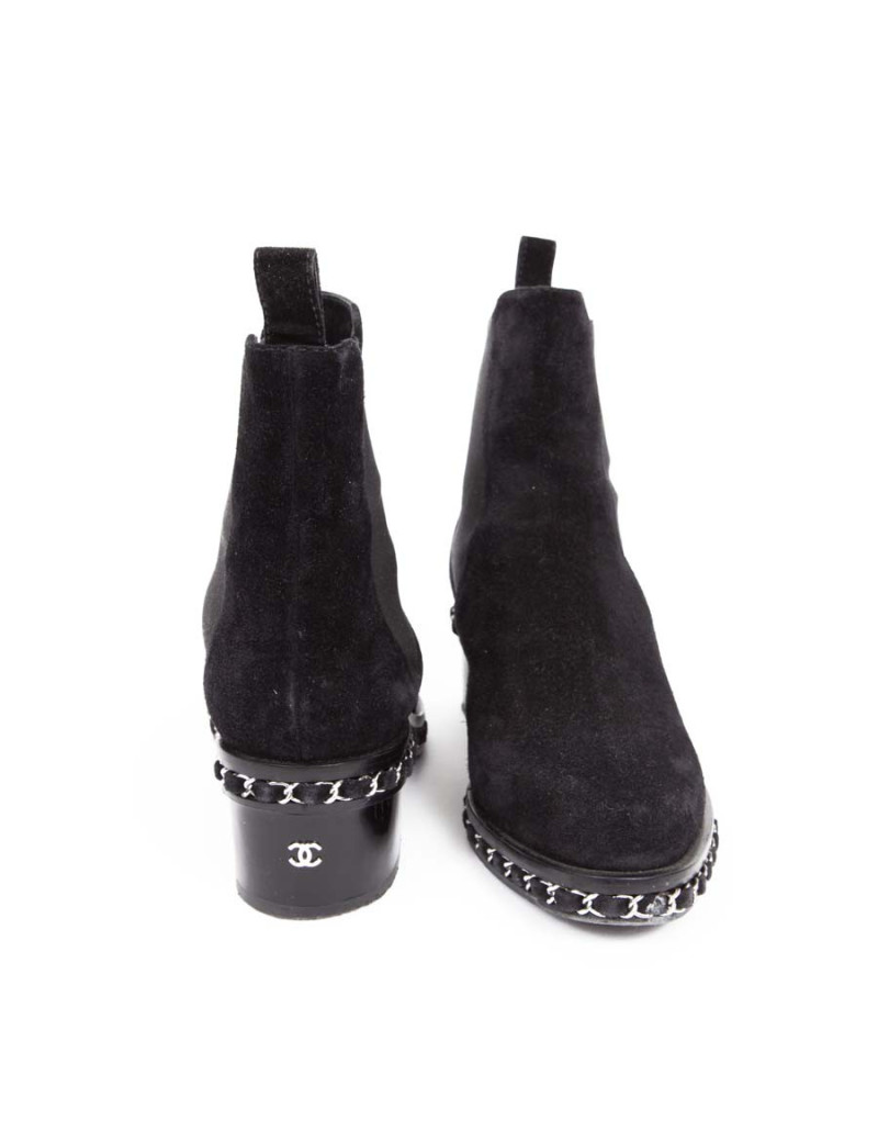 Boots CHANEL Black Suede T37