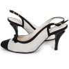 High Sandals CHANEL T39, 5 black and white two-tone leather