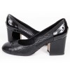 CHANEL T 38 leather and black python pumps