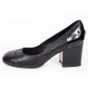 CHANEL T 38 leather and black python pumps