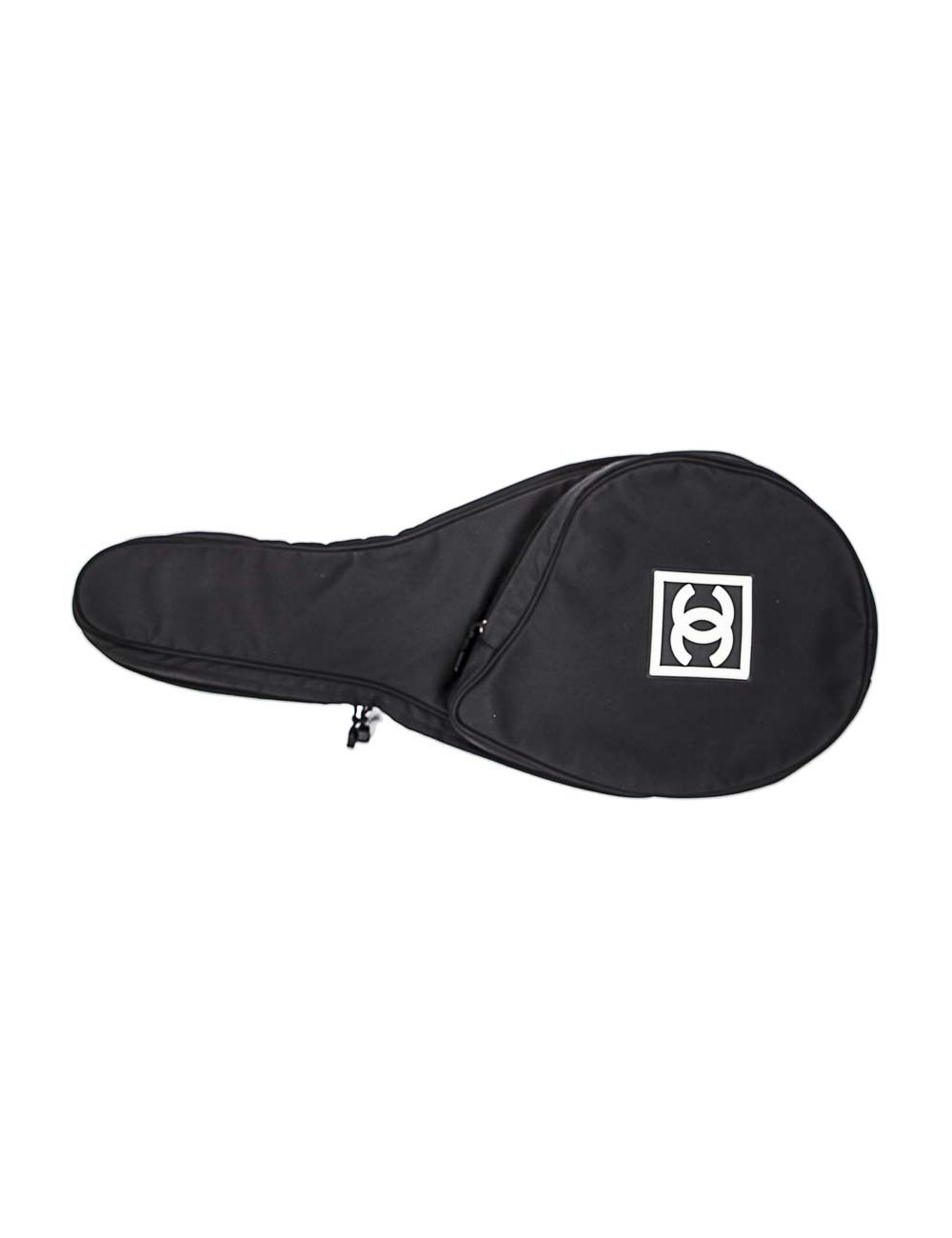 CHANEL Black canvas tennis racquet cover