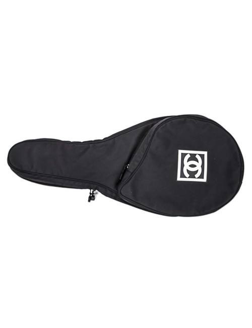 Housse raquette de tennis CHANEL toile noire