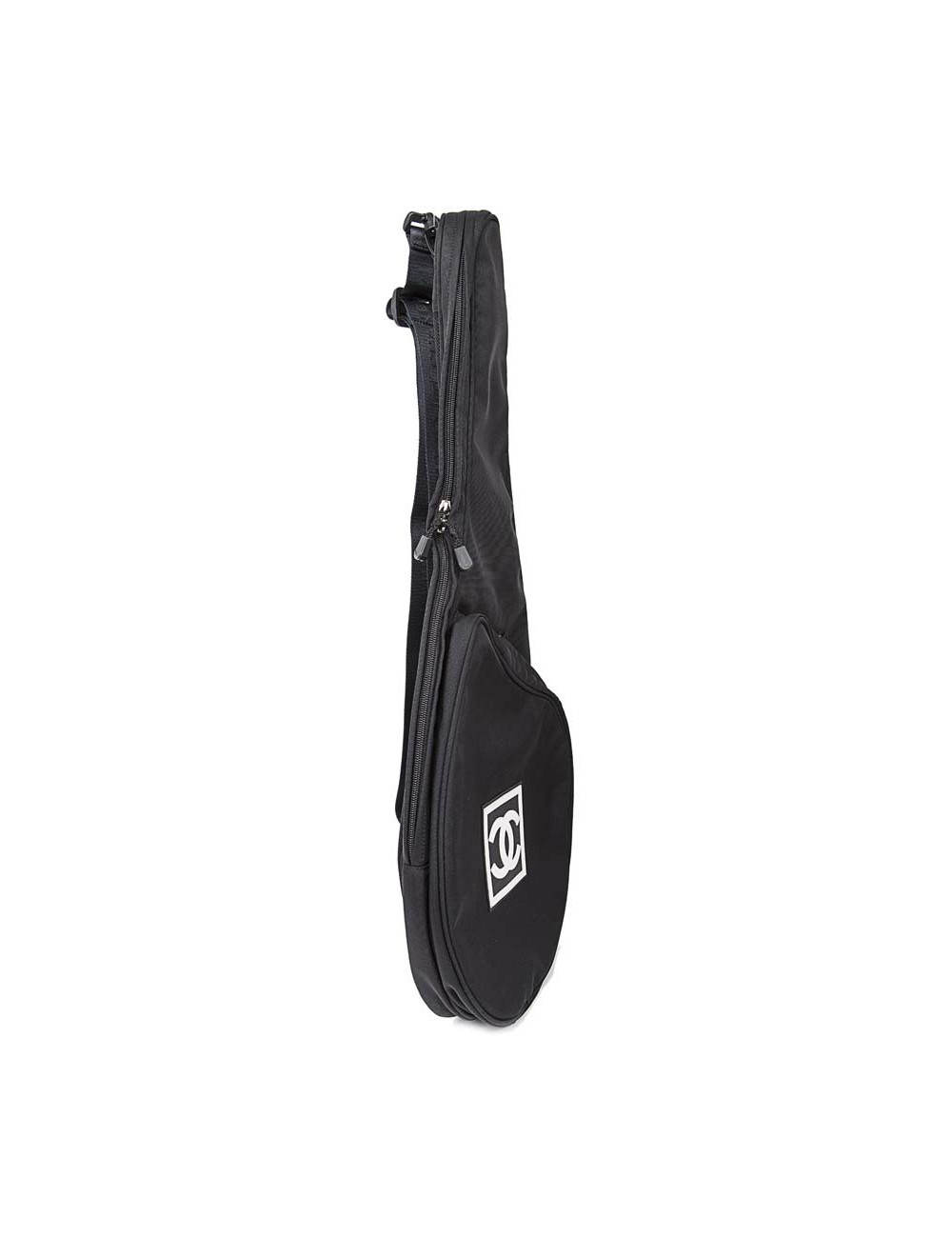Housse raquette de tennis CHANEL toile noire