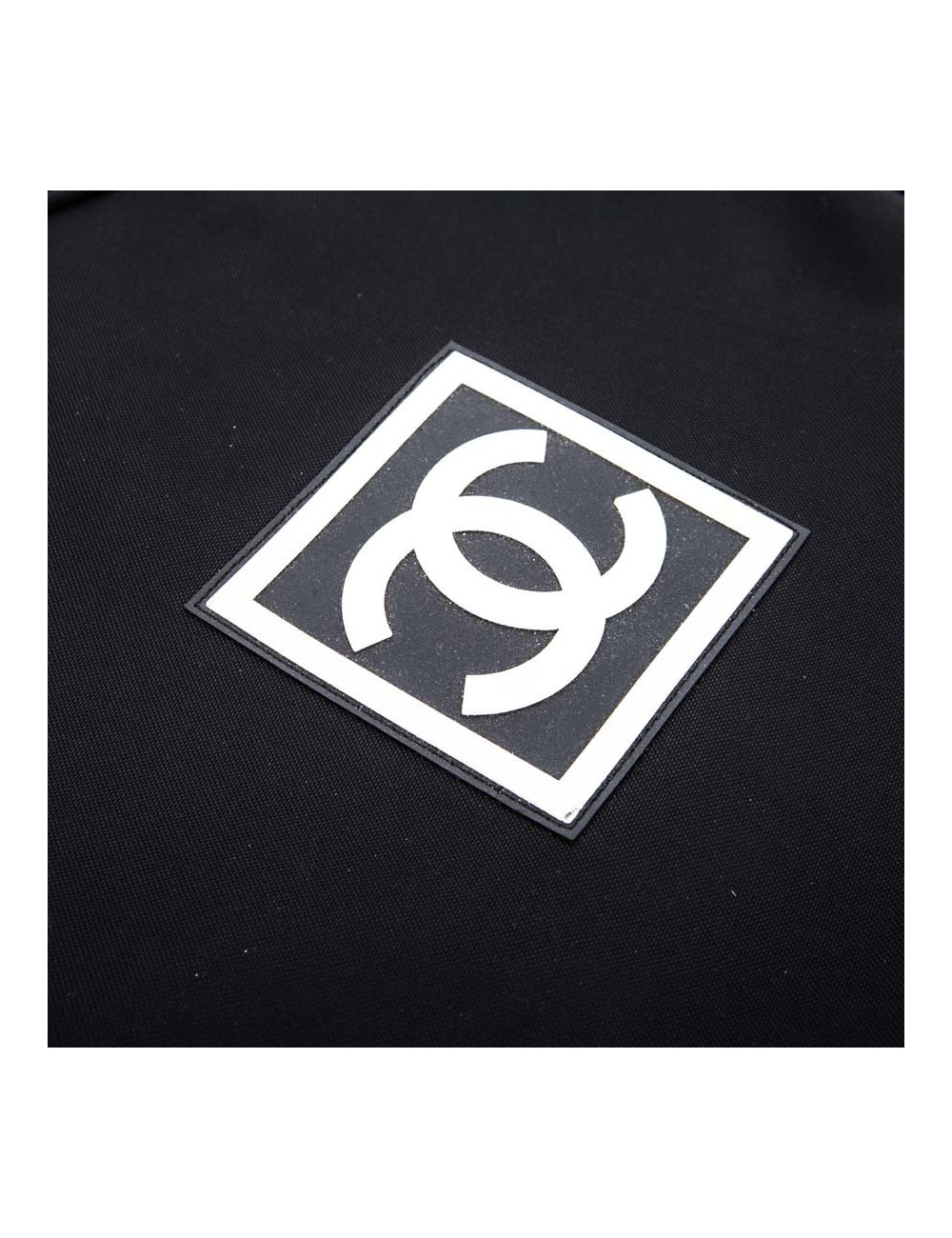 Housse raquette de tennis CHANEL toile noire