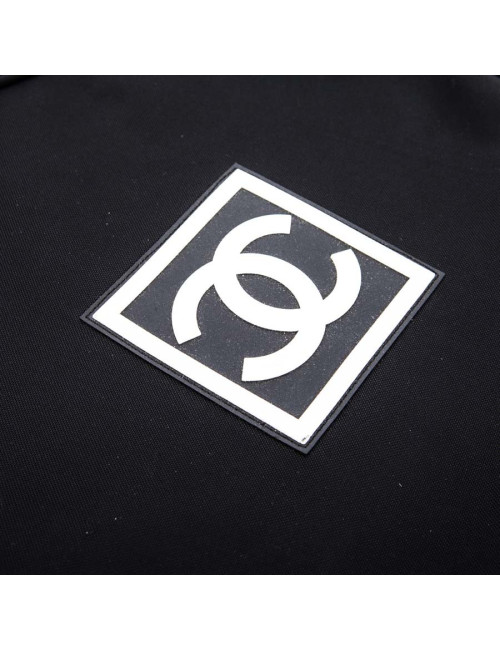 Housse raquette de tennis CHANEL toile noire