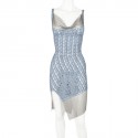 Dress CHRISTIAN DIOR Boutique blue hook and side mesh