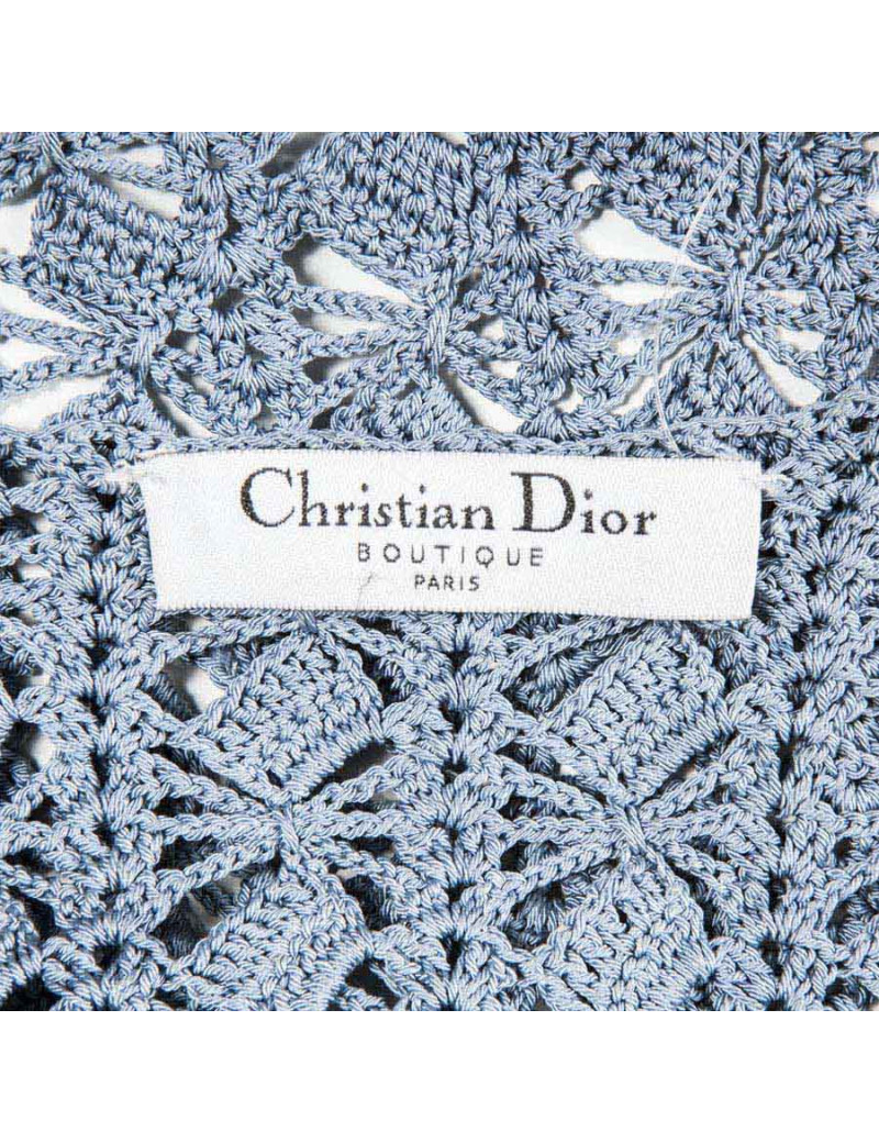 Robe CHRISTIAN DIOR Boutique crochet bleu et cote de maille