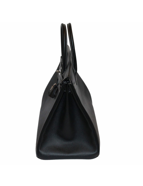 Birkin 40 HERMES epsom noir surpiqûres blanches