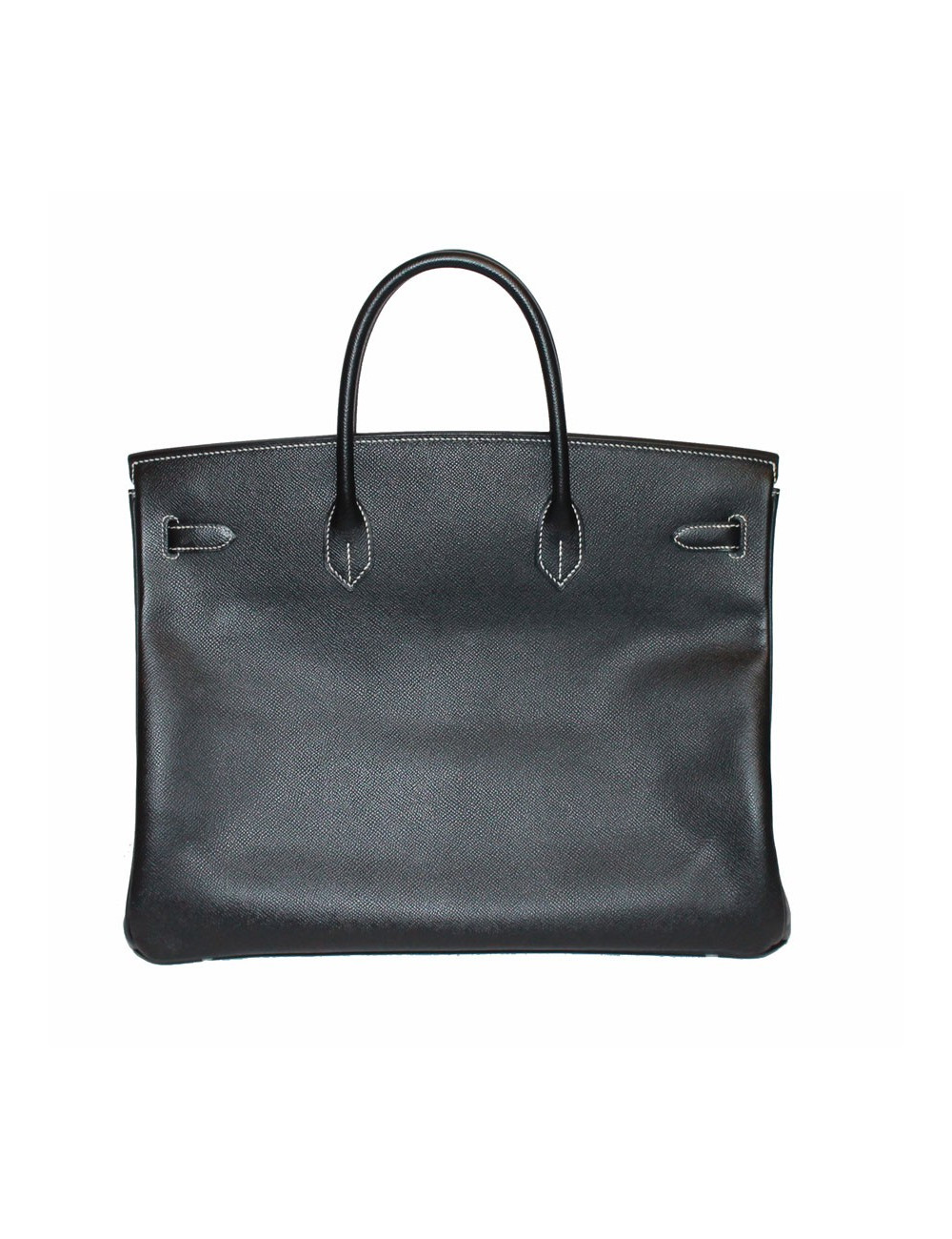 Birkin 40 HERMES epsom noir surpiqûres blanches