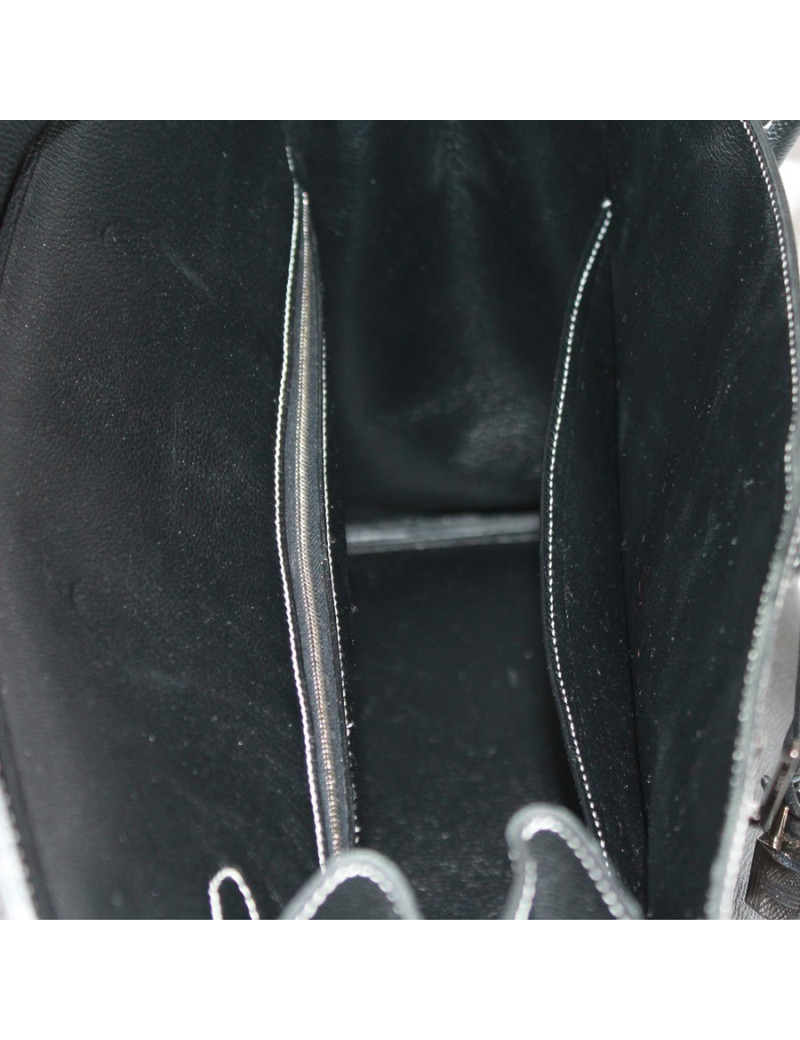 Birkin 40 HERMES epsom noir surpiqûres blanches