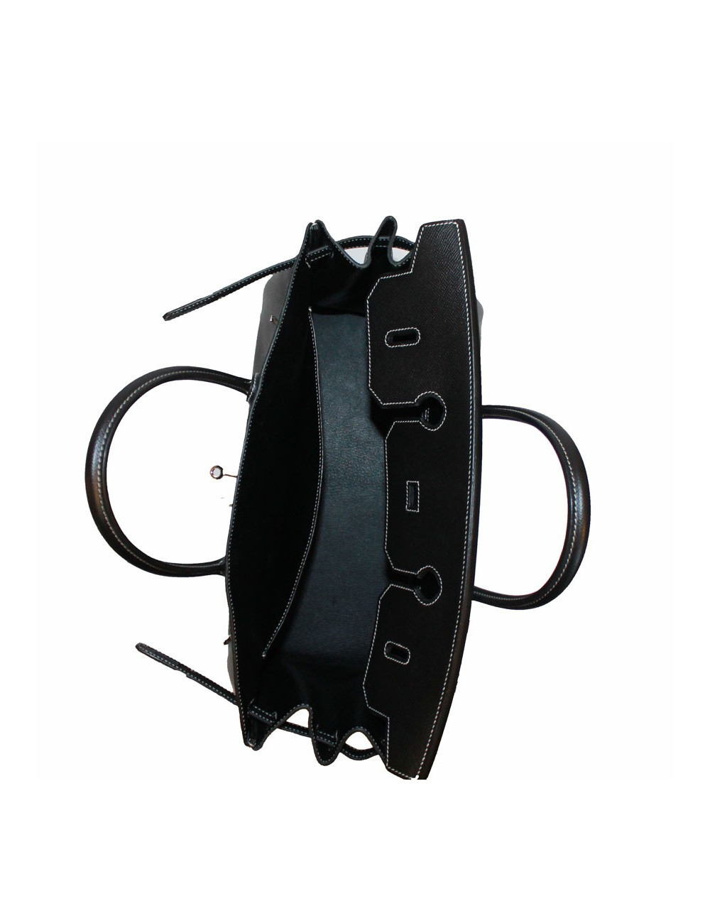 Birkin 40 HERMES epsom noir surpiqûres blanches