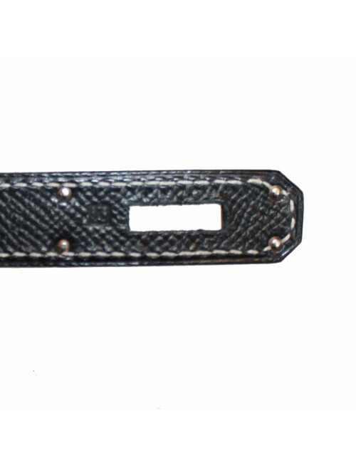 Birkin 40 HERMES epsom noir surpiqûres blanches